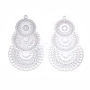 Tarnish Resistant 304 Stainless Steel Filigree Pendants STAS-R102-10P-2