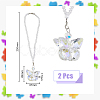 Butterfly Glass Car Hanging Pendant HJEW-DC0001-04-2