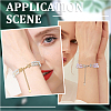 10Pcs 2 Colors Brass Micro Pave Clear Cubic Zirconia End with Chains KK-BBC0019-09-4