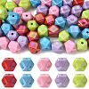 50Pcs 5 Colors UV Plating Opaque Acrylic Beads OACR-FS0002-87-1