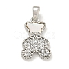 Brass Micro Pave Clear Cubic Zirconia Pendants KK-P275-18P-1