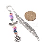 Tibetan Style Alloy Feather Bookmark AJEW-JK00310-01-3