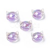 UV Plating Rainbow Iridescent Acrylic Beads X-OACR-H015-05-2