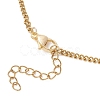 Electroplate Glass Faceted Rondelle Beaded Alloy Pendant 304 Stainless Steel Curb Chain Necklaces for Women NJEW-JN05764-02-5
