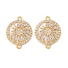Brass Pave Clear Cubic Zirconia Connector Charms CU-CBA4579-06G-A-1