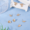 8Pcs 4 Styles Brass with Clear Cubic Zirconia Stud Earring Findings KK-TA0002-61-6