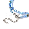 Glass Seed Beaded Two Loops Wrap Bracelet for Women BJEW-JB09216-4