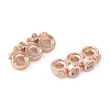 Rack Plating Brass Pave Clear Cubic Zirconia Spacer Bars KK-B088-11B-RG-2
