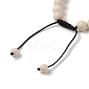 8mm Round Natural Fossil Braided Bead Bracelets BJEW-C067-01B-26-4