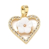 Brass Micro Pave Clear Cubic Zirconia Pendants RE-CBAB606-01G-1