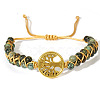 Adjustable Natural African Turquoise(Jasper) Round Beads Double Layers Bracelets YD4012-5