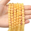 Natural Yellow Jade Bead Strands G-K121-01-8mm-3