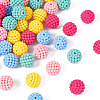 50Pcs 5 Colors Rubberized Style Acrylic Beads SACR-TA0001-32-2