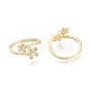 Brass Micro Pave Clear Cubic Zirconia Cuff Rings RJEW-F103-06-G-2