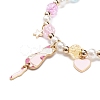 Colorful Alloy Enamel Cute Charms Bracelet BJEW-JB08661-01-4