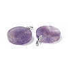 Natural Amethyst Pendants G-P491-03P-01-3