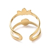 Plastic Imitation Pearl Beaded Leaf Open Cuff Ring KK-A181-VF508-3
