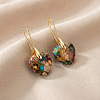 Brass & Imperial Jasper Dangle Earrings WGB0E66-01-1