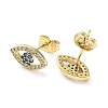 Brass Micro Pave Cubic Zirconia Stud Earrings EJEW-P247-02G-2