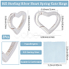 2Pcs 925 Sterling Silver Spring Gate Rings STER-BBC0008-24B-2