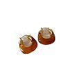 Retro Alloy Resin U-Shaped Hoop Earrings FS-WG1DDE7-02-2