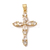 Brass Micro Pave Clear Cubic Zirconia Pendants LS-ZIRC-M117-37G-1