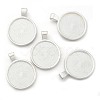 Flat Round Alloy Pendant Cabochon Settings PALLOY-A15654-S-NF-2
