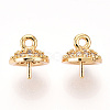 Brass Micro Pave Clear Cubic Zirconia Peg Bails KK-N254-173G-1