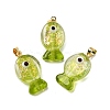Handmade Dichroic Foil Lampwork Pendants DICH-G001-01G-06-1