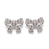 Brass Micro Pave Clear Cubic Zirconia Shank Buttons KK-H738-05P-1