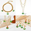 Glass Flower Pendants PALLOY-CJ00038-8