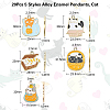 20Pcs 5 Styles Alloy Enamel Pendants ENAM-CJ0005-02-2