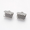 Tarnish Resistant 304 Stainless Steel Ribbon Crimp Ends STAS-G187-24P-8.5mm-1