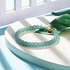 Glass Seed Beaded Bracelet with Brass Magnetic Clasps BJEW-JB07801-05-2