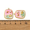 304 Stainless Steel Enamel Pendants STAS-L299-18G-01-3