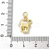 Brass Micro Pave Cubic Zirconia Charms KK-A273-15G-02-3