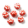 Handmade Printed Porcelain Beads X1-PORC-F005-02C-1