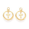 925 Sterling Silver Ring with Cross Pendants STER-N016-103G-1