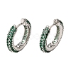 Brass Micro Pave Cubic Zirconia Hoop Earrings KK-CBA8324-24P-6