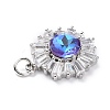 Brass Micro Pave Cubic Zirconia Pendants ZIRC-O044-21E-P-4
