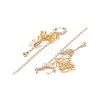 Glass Butterfly Dangle Hoop Earrings with Clear Cubic Zirconia EJEW-TA00153-03-5