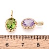Brass with Cubic Zirconia Pendants KK-T073-34G-4