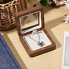 Wood Badge Storage Boxes with Visible Window and Magnetic Lid CON-WH0107-101A-5