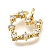 Brass Micro Pave Cubic Zirconia Pendants KK-U072-01A-G-2