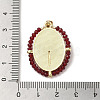 Brass Pave Shell Pendants KK-I708-01D-G-3
