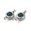 304 Stainless Steel Single Rhinestone Connector Charms STAS-E194-13P-02-3