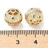 Brass Micro Pave Cubic Zirconia Beads KK-A254-22KCG-2
