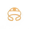 Ion Plating(IP) 304 Stainless Steel Open Pad Ring Cabochon Settings STAS-S119-157G-2