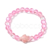 8mm Round Dyed Synthetic Moonstone Beaded Stretch Bracelets BJEW-JB10308-01-1
