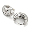 Brass Micro Pave Clear Cubic Zirconia Thick Hoop Earrings EJEW-Q785-07P-2